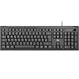 Rii Tastatur Kabelgebunden, PC Tastatur USB, Business Slim Tastatur mit Kabel für...