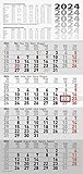 rido/idé 4-Monatskalender 2024 1 Blatt = 4 Monate 30 x 62,5 cm, einteilig Fond: grau