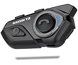 WAYXIN T2 Motorrad Headset 1pc,Intercom Kommunikationssystem für 15 Stunden Arbeitszeit...