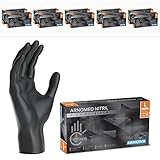 ARNOMED Einweghandschuhe Schwarz, Einmalhandschuhe L, Nitril Handschuhe Einweg 1000 Stück...