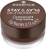 essence STAY & PLAY GEL EYELINER POT, Nr. 02, langanhaltend, hochpigmentiert, Wischfest,...