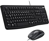 Logitech MK120 Kabelgebundenes Tastatur-Maus-Set, Optische Maus, USB-Anschluss, PC/Laptop,...