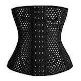 MW & Partner - Waist Trainer mit Stahlstäben - Sport Unterbrust Korsett (schwarz & beige)...