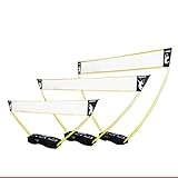 Hammer 3 in 1 Netze-Set - Mobiles Volleyball-, Badminton- und Tennisnetz