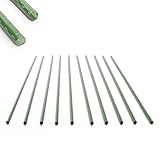 Toboli 10x Pflanzstäbe grün 120 cm Ø 11 mm Rankstäbe aus Metall und Kunststoff,...