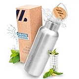 NORDMUT® Edelstahl Trinkflasche 1l isoliert + Teesieb | Thermosflasche...