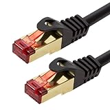 BIGtec Premium 20m Gigabit Ethernet LAN Kabel Patchkabel Netzwerkkabel schwarz - doppelt...