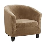 Samt-Schonbezug für Sessel, Sessel, Sofa, Möbelschutz, Kamel, 2 Stück