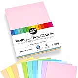 perfect ideaz • 100 Blatt Ton-Papier A4, 10 Pastell-Farben, 130 g/m², MADE IN GERMANY