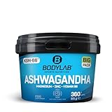 Bodylab24 BIG PACK Ashwagandha Kapseln 360 Stück, fein gemahlenes Ashwagandha Pulver...
