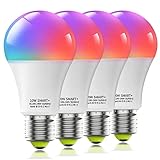 HaoDeng Smart Alexa E27 Lampe, 10W(80w Äquivalent) Wifi Glühbirne, LED RGB Intelligente...