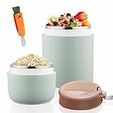 Nizirioo Müslibecher To Go, Thermobehälter Für Essen 680ml, Thermo Lunchbox Mit Löffel...