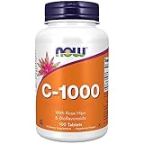 Now Foods C-1000, Vitamin C, 1000mg, L-Ascorbinsäure, mit Hagebutte, 100 vegane...