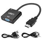 LWMTT HDMI zu VGA, HDMI auf VGA Adapter (Stecker auf Buchse) 1080P mit Audio und USB Power...