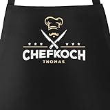 SpecialMe® Küchen-Schürze Name anpassbar Schriftzug Chefkoch individualisierbar...