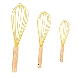 Generisch 3 Teiliger Schneebesen Mit Holzgriff Praktischer Eiermixer Küchenrührwerkzeug...