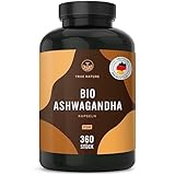 Bio Ashwagandha - 360 Kapseln (BIG PACK) 650mg pro Kapsel - Hochdosiert mit 2600mg pro...