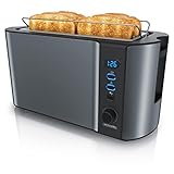 Arendo - Edelstahl Toaster Langschlitz 4 Scheiben, Defrost, wärmeisolierendes Gehäuse,...