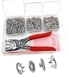 KAXIMON 200 Sets Druckknöpfe für Kleidung, Metall-Druckknöpfe, Knopf-Fix-Set, kein...