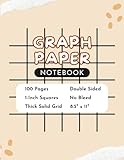 1-Inch Graph Paper: High-Quality, Blank Quad-Ruled Grid, Large 8.5 x 11 Notebook Containes...