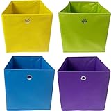 Vixzoid Aufbewahrungsbox Stoff 4er Set 33x38x33cm Faltbox Faltbare Faltkiste mit...