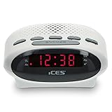 iCES ICR-210 white Uhrenradio (2X Weckzeiten, Schlummerfunktion, Sleeptimer) weiß, 140 x...