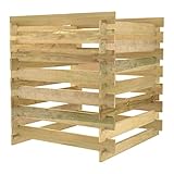 Gartenkomposter mit Lattenrost, Holzkomposter für den Garten, 90 x 90 x 90 cm, für den...