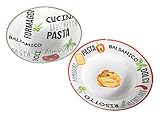 Spetebo 2er Set Pasta Teller - 26,5 cm - Pastateller Speiseteller Porzellan Geschirr...