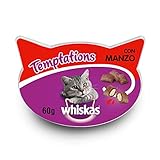 Whiskas Knuspertaschen für ausgewachsene Katzen - kalorienarme Knusper-Snacks für Katzen...