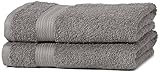 Amazon Basics – 2 Handtücher für Badezimmer, farbecht, 100 % Baumwolle, weich,...