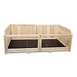 Meerschweinchengehege Coco aus Holz - Maße: 120x70x40 cm - mit Plexiglasfront -...