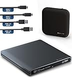 techPulse120 Externes USB 3.1 Blu-ray DVD CD USB-C UHD 4k 3D M-DISC BDXL HDR10 100GB...