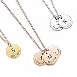 TMT Personalisierte Kette Mit Buchstaben (silber gold rosegold) Mutter Tochter Kette Mit...