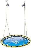 HUDORA Nestschaukel Aluminium, Belastbarkeit bis 120 kg, 120 cm, blau/gelb