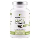 Maca Schwarz 4000 mg je Tagesdosis- 180 Maca Kapseln - Maca Extrakt vegan, hochdosiert und...