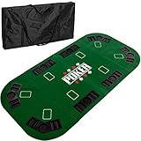 GAMES PLANET Faltbare Pokerauflage „Straight“ für bis zu 8 Spieler, Maße 160x80 cm,...