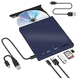 Arozxin Externer CD-/DVD-Laufwerk, externer DVD-/CD-Brenner USB 3.0 und Typ-C mit...