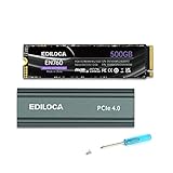 Ediloca EN760 500 GB Interne SSD mit Heatsink PCIe Gen4, NVMe M.2 2280, bis zu 4800 MB/s...