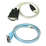 Ghulumn Netzwerkkabel RJ45 Serial Kabel RJ45 DB9 RS232 USB (2 in 1) Ethernet Adapter CAT5...