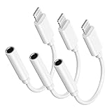 3 Stück Lightning auf 3,5 mm Kopfhöreranschluss-Adapter, Apple MFi zertifiziert, iPhone...