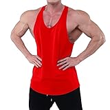 WACRD Herren Ärmelloses Shirt Männer Muscle Bodybuilding Atmungsaktiv Gym Fitness...