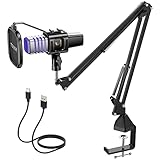 TONOR Gaming USB Mikrofon, PC RGB Microphone, Streaming Podcast Studio...