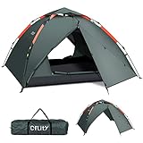 Cflity Camping Zelt, 3 Personen Instant Pop Up Wasserdicht DREI Schicht Automatische...