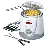 Clatronic® 2in1 Fondue-Fritteuse inkl. 6 Fonduegabeln | Fondue für Schokofondue &...