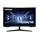 Samsung Odyssey G5 Curved Gaming Monitor C32G54TQBU, 32 Zoll, VA-Panel, WQHD-Auflösung,...