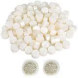 100 Stücke Siegelwachs Perlen Metallic Perlweiß Wachssiegel Wachs Achteckig für...