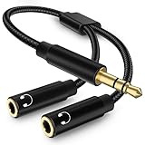 Cuteluding Audio Splitter Aux Splitter Kabel Kopfhörer Doppelstecker,3,5mm Stereo Klinke...