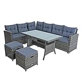 ESTEXO Polyrattan Essgruppe Lounge Möbel Set Sofa Gartenset Gartengarnitur Sitzgruppe...