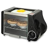 Mini-Toaster, Ofen, Herd für Brot, Bagels, Kekse, Pizza, 15-Minuten-Timer (Farbe:...