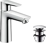 hansgrohe Waschtischarmatur Talis E, Wasserhahn Bad mit Auslauf Höhe 110 mm, mit...